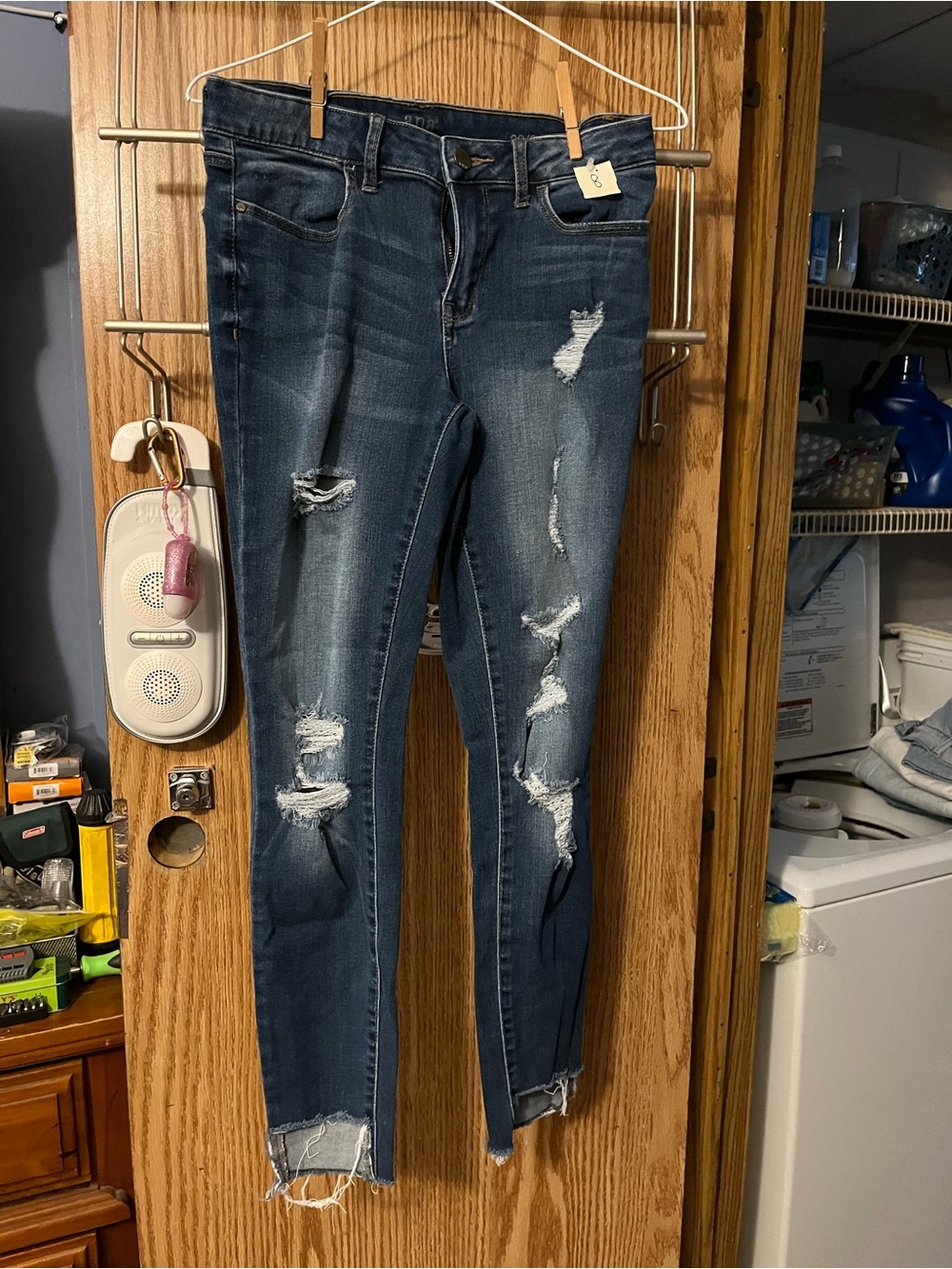 a.n.a Dark Wash Ripped Skinny Jeans